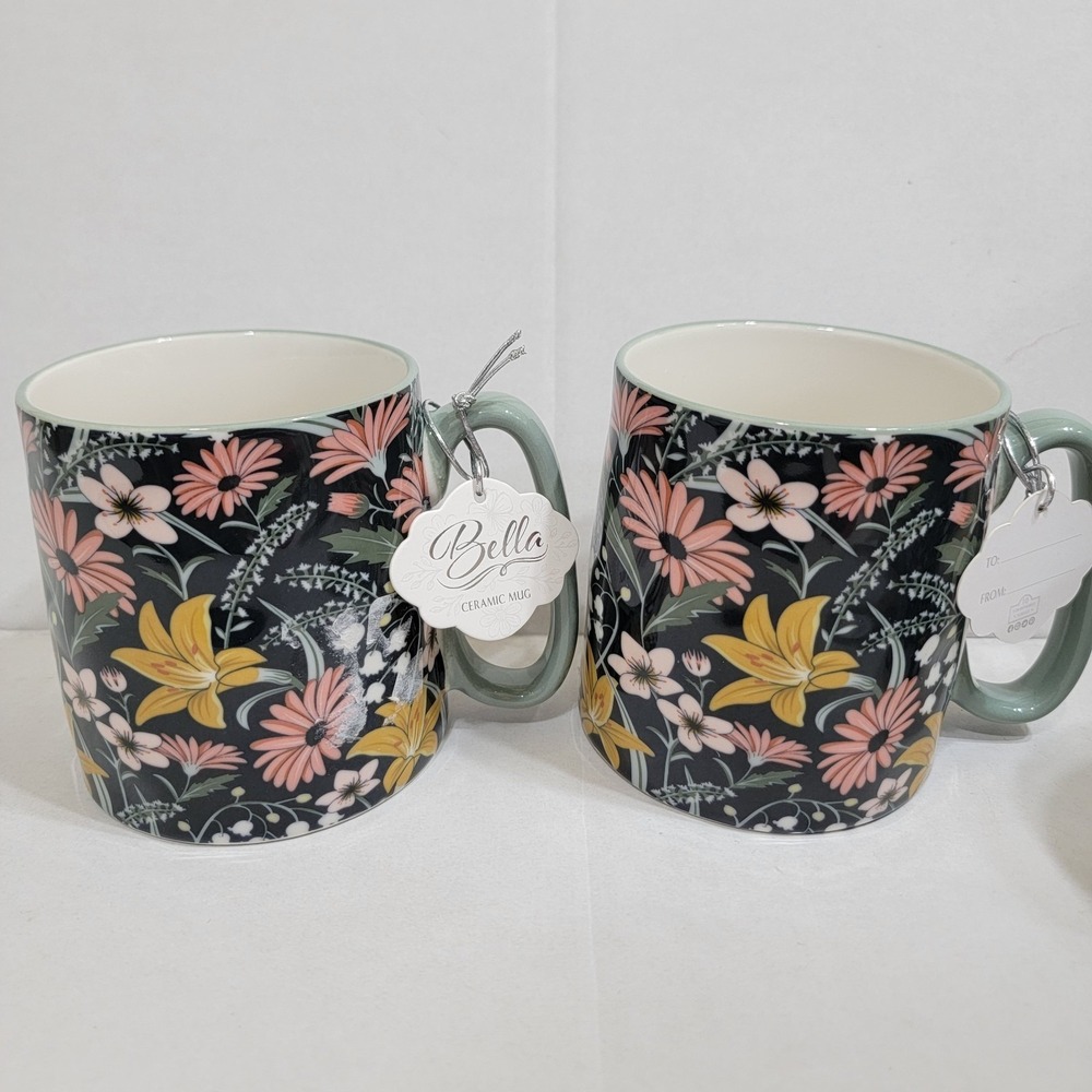 NEW! Fall Leaves Autumn Florals Abstract  Coffee Mugs 10 Strawberry Street 2 SET